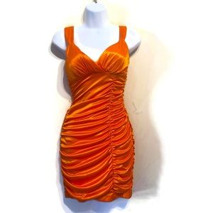 Ladies Sz S Orange Mini Cocktail Dress